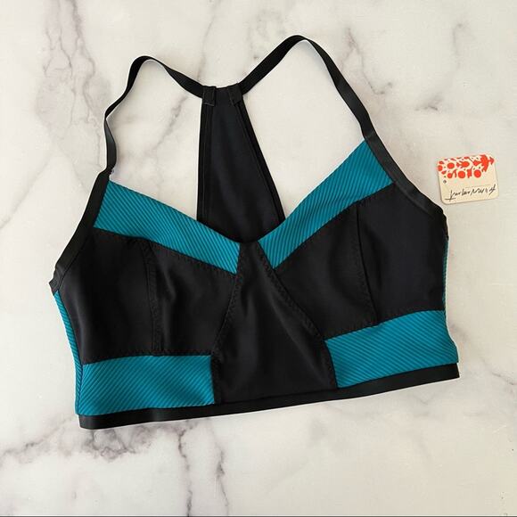 Free People FP Movement Ticket to Paradise Colorblock Sports Bra teal black - Picture 4 of 9